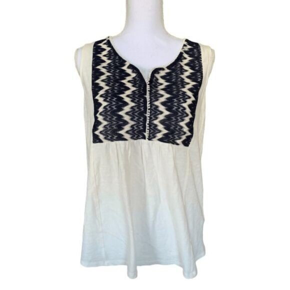 Two by Vince Camuto Womens Top Size Small Sleeveless White With Lace Overlay - Picture 1 of 11